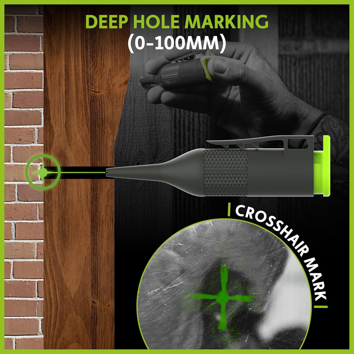 Deep Hole Chalk Marker – 100mm Range for Construction & DIY