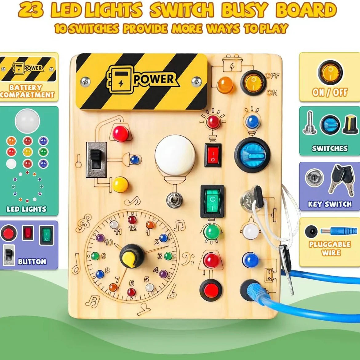 23 LED Busy Board for Toddlers – Interactive Learning & Sensory Play Toy