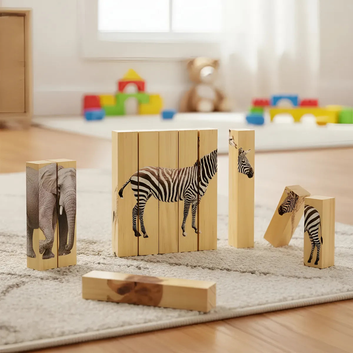 Wooden Animal Chunky Puzzles for Toddlers 2 Plus Years