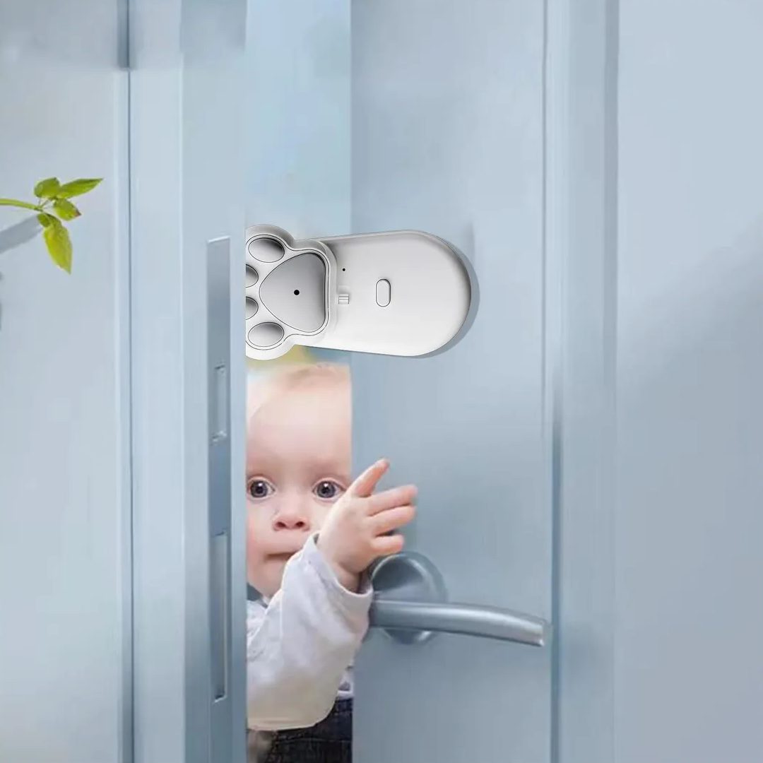 Automatic Safety Door Stoppers, Baby Finger Protection with Cute Cartoon Paw Design
