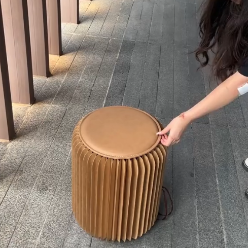 Folding Stool – Eco-Friendly Kraft Paper Honeycomb Design