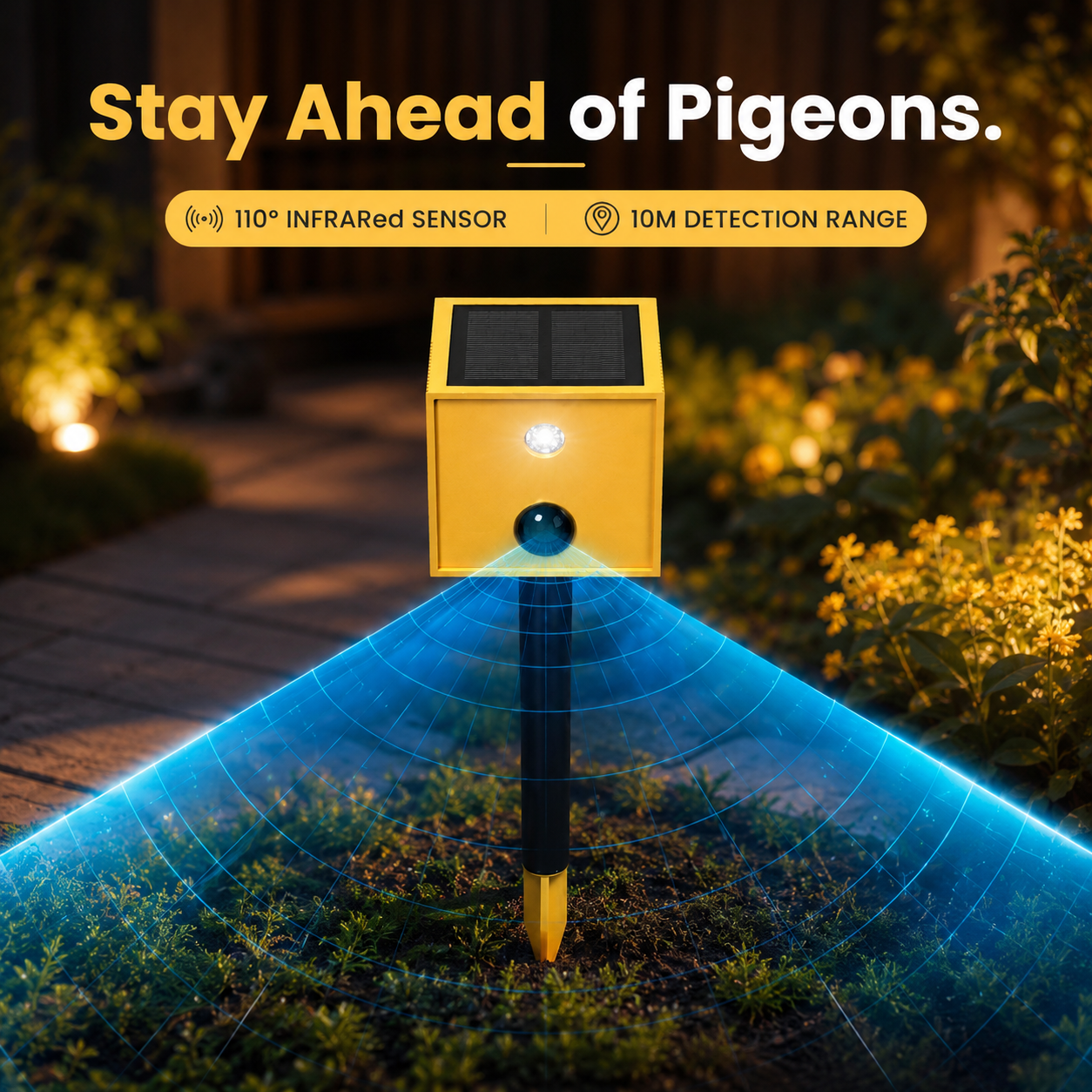 Solar Motion-Activated Bird Repeller