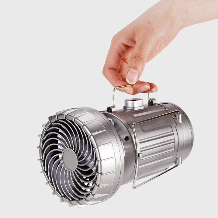 Camping Lantern with Fan – Foldable Portable Flashlight, Electric Fan, Ideal for Picnic