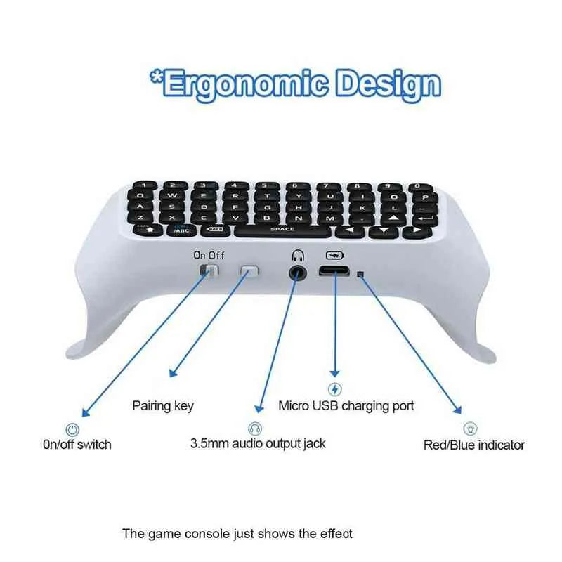 Wireless Keyboard for Controller – Bluetooth External Keyboard with Voice Chat Function