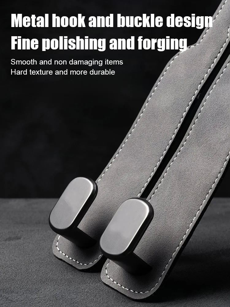 Flip Leather Car Seat Back Cell Phone Holder Hooks