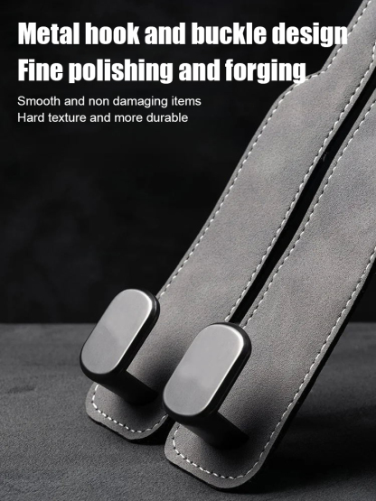 Flip Leather Car Seat Back Cell Phone Holder Hooks