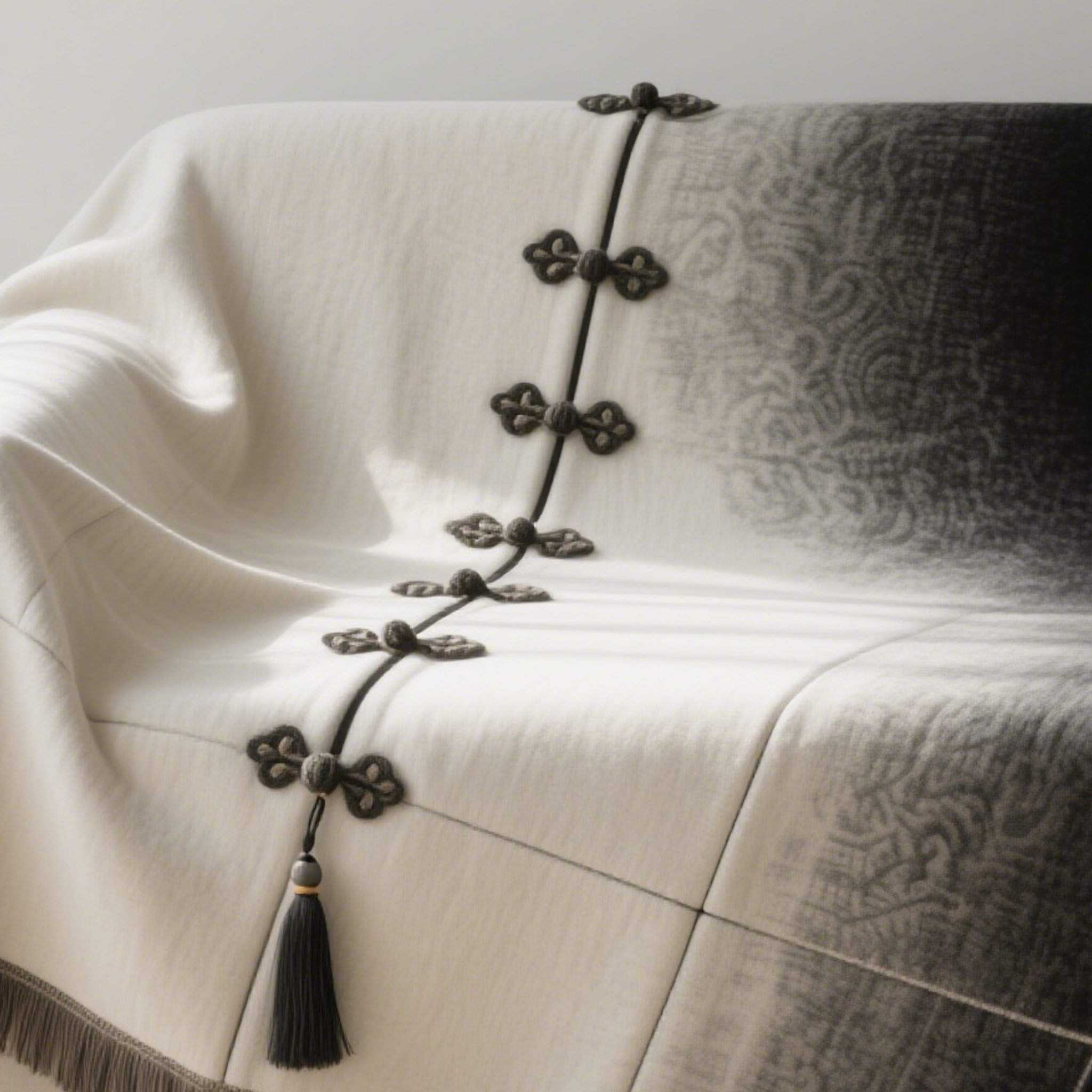 中國風龍紋設計沙發保護毯細節圖