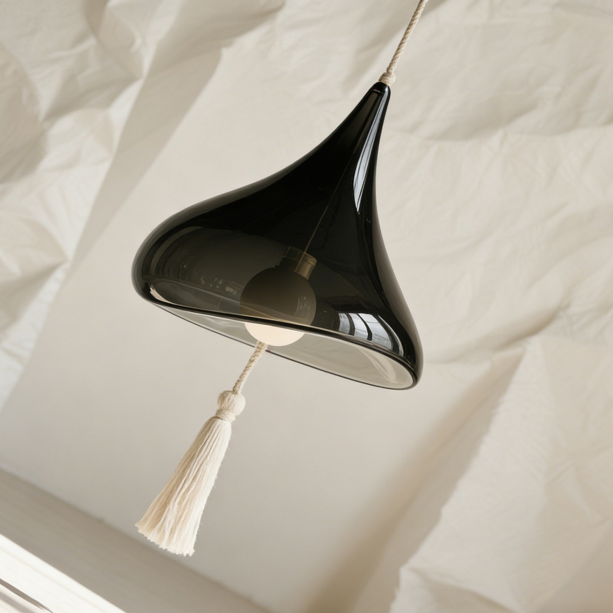 客廳使用簡約水滴吊燈照明效果圖