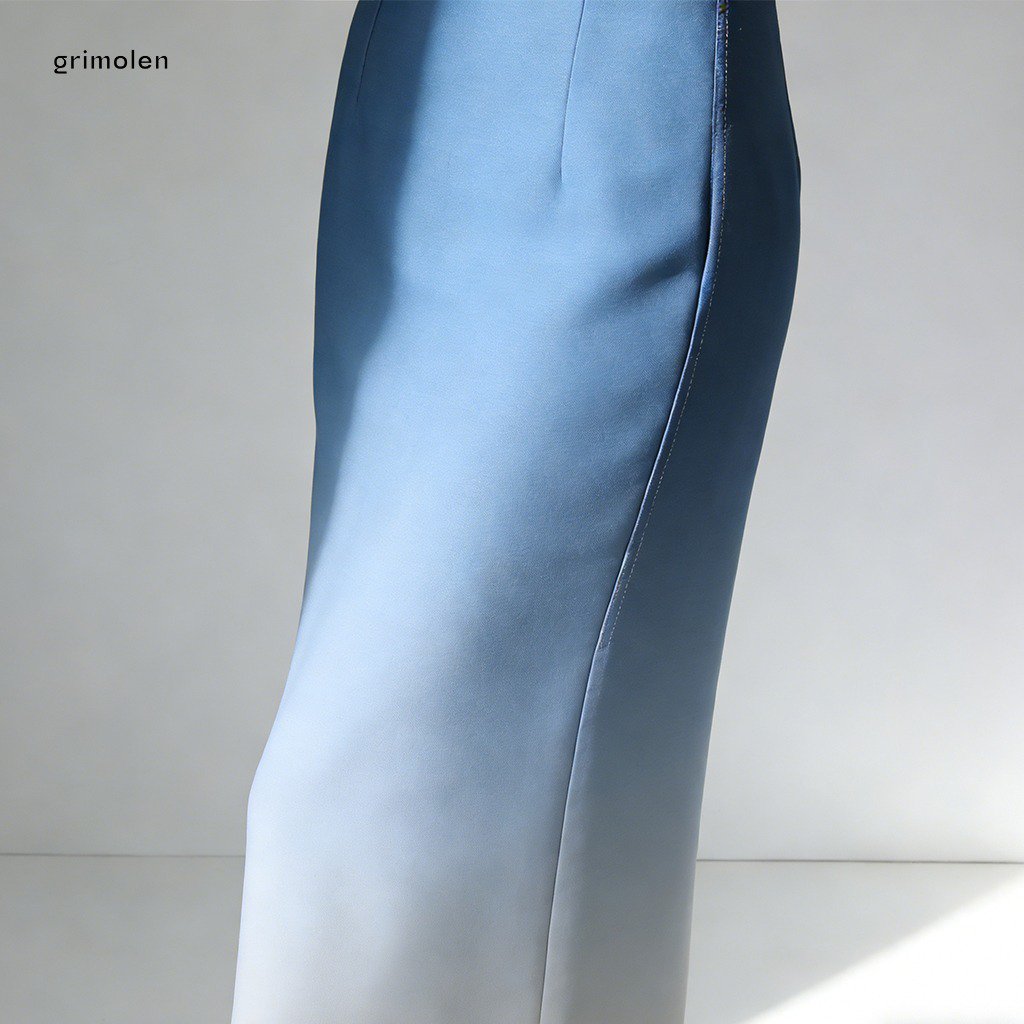 優雅百搭半身長裙細節特寫