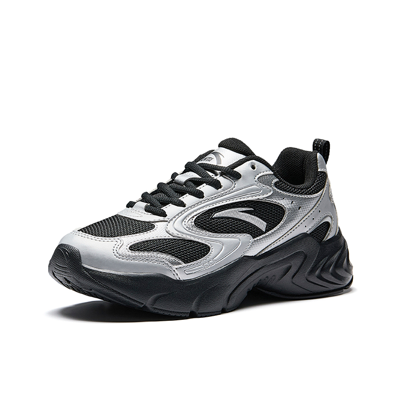 ANTA Women Vintage Casual Shoes 1225D8893-4 - Black Silver (Kasut Kasual Perempuan)