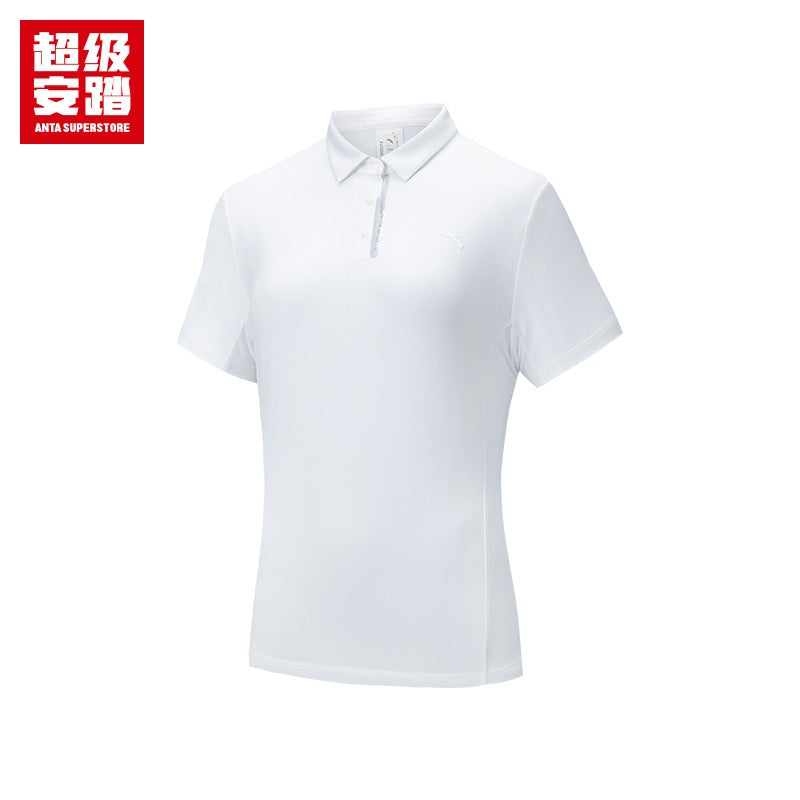 ANTA Women Cross-training Short Tee  162527101U-1 -White (Baju Sukan Polo Tee)