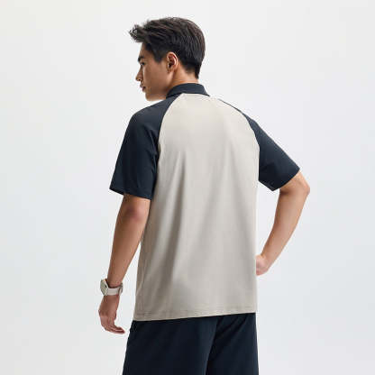 ANTA Men Cross-training Short Tee  -Gray/Black （Baju Polo Sukan Lelaki)