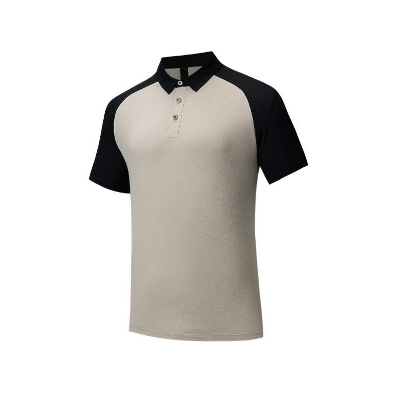 ANTA Men Cross-training Short Tee  -Gray/Black （Baju Polo Sukan Lelaki)