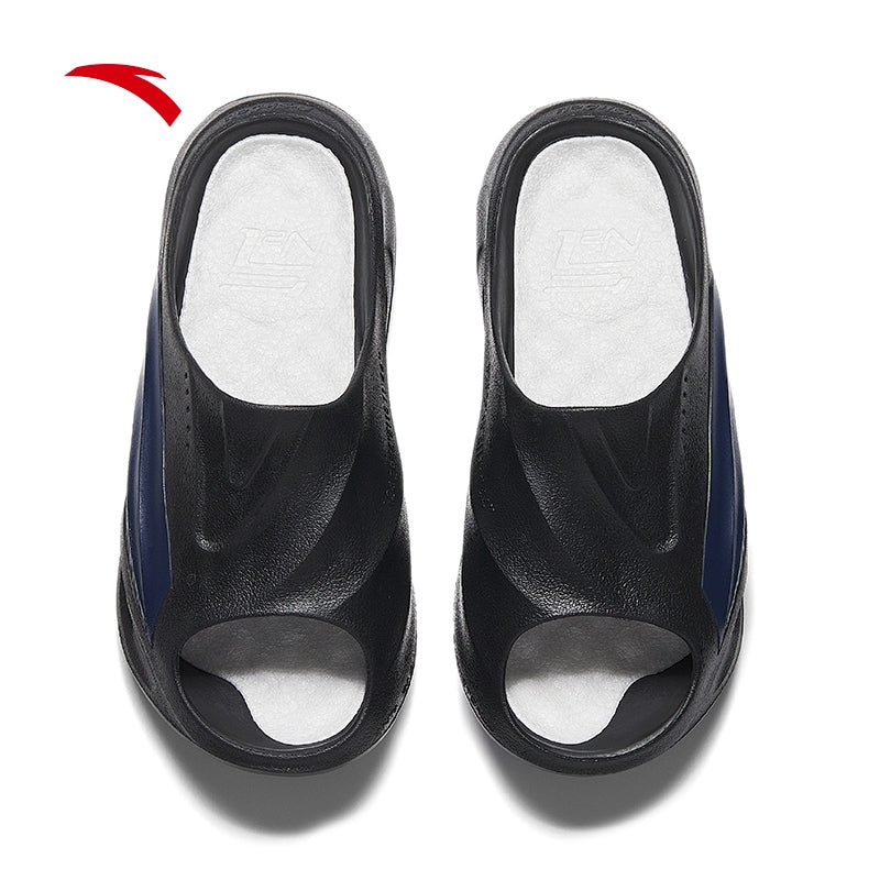 ANTA Men Nitrogen Bubble Basketball Slippers 9125B1808S-1 -BLACK/BLUE (Kasut Selipa Lelaki)