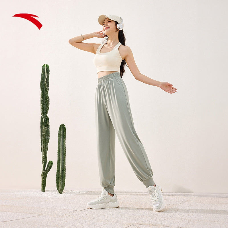ANTA Women Training Knit Track Pants 9625B7301-1 -Grey (Seluar Panjang Perempuan)