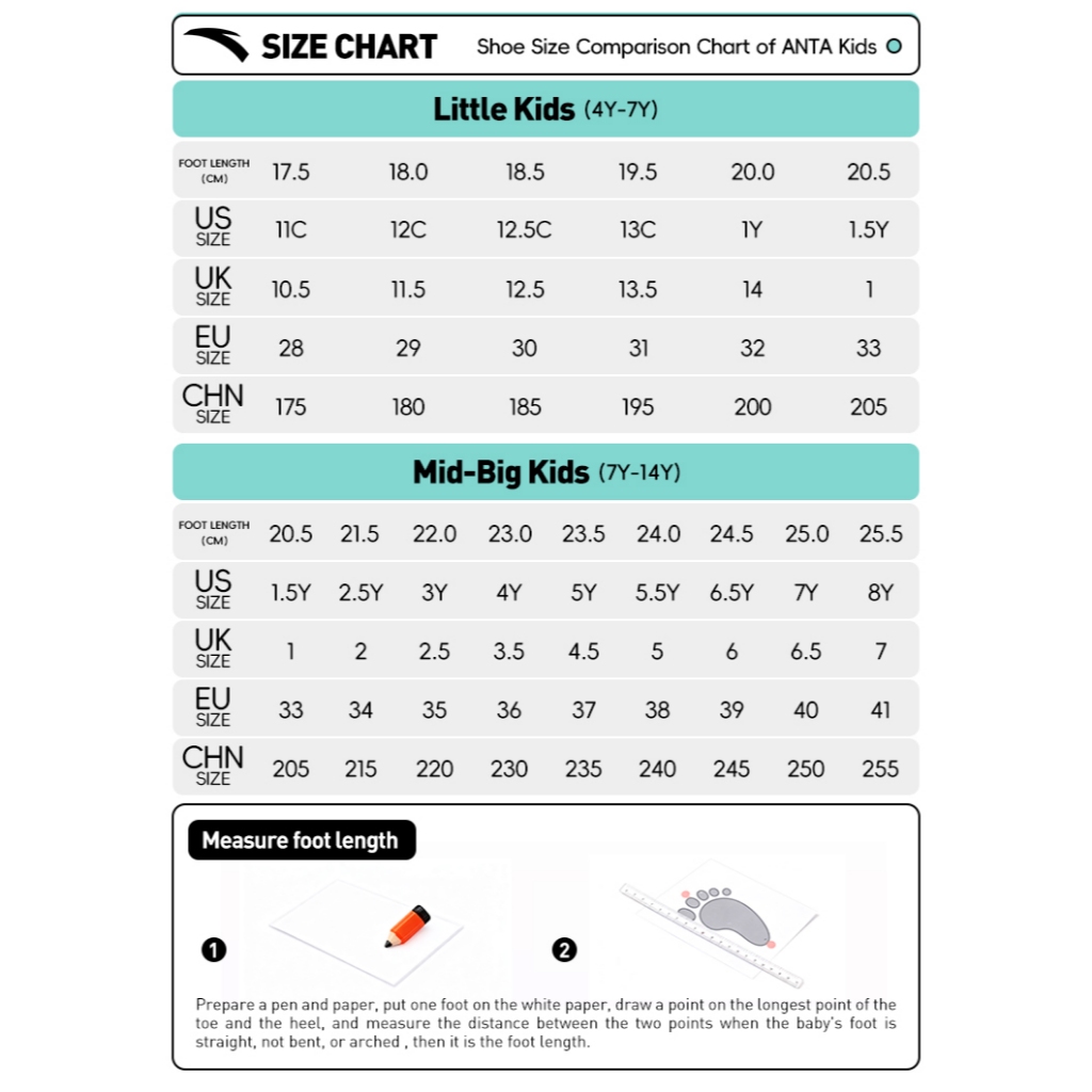 ANTA Boys Little Kids 4-7 Years Casual Shoes Comfortable White Sports Shoes 3125D9928