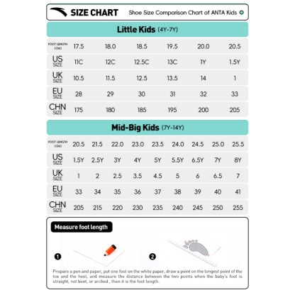 ANTA Boys Little Kids 4-7 Years Casual Shoes Comfortable White Sports Shoes 3125D9928