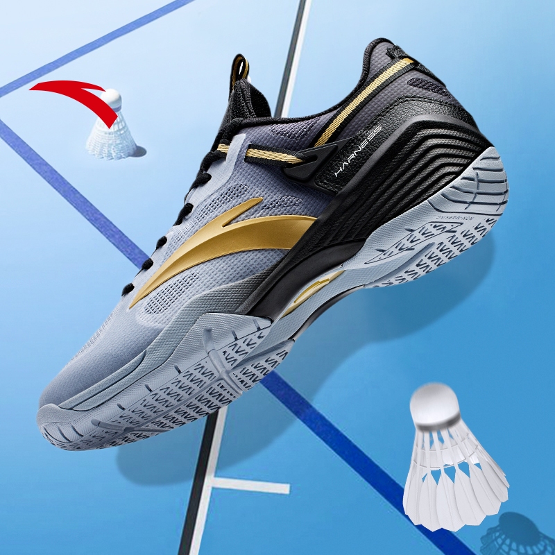 ANTA Men Badminton Shoes Stable Anti-skid Breathable Table Tennis Shoes 9124F4401