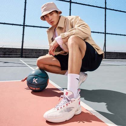 man wearing basketball shoes