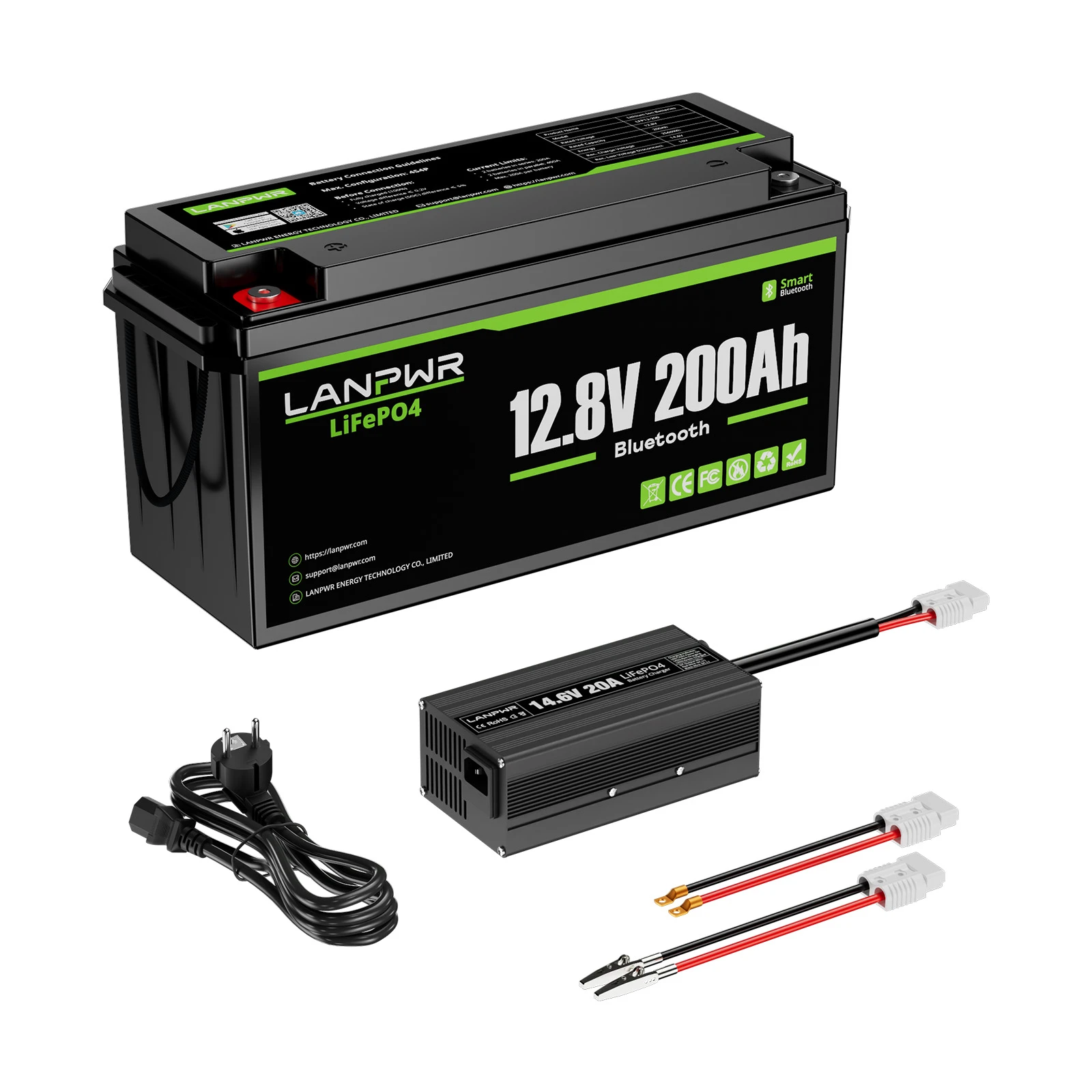 LANPWR 12V 200Ah Mini LiFePO4 Battery for Motorhomes & Campervans