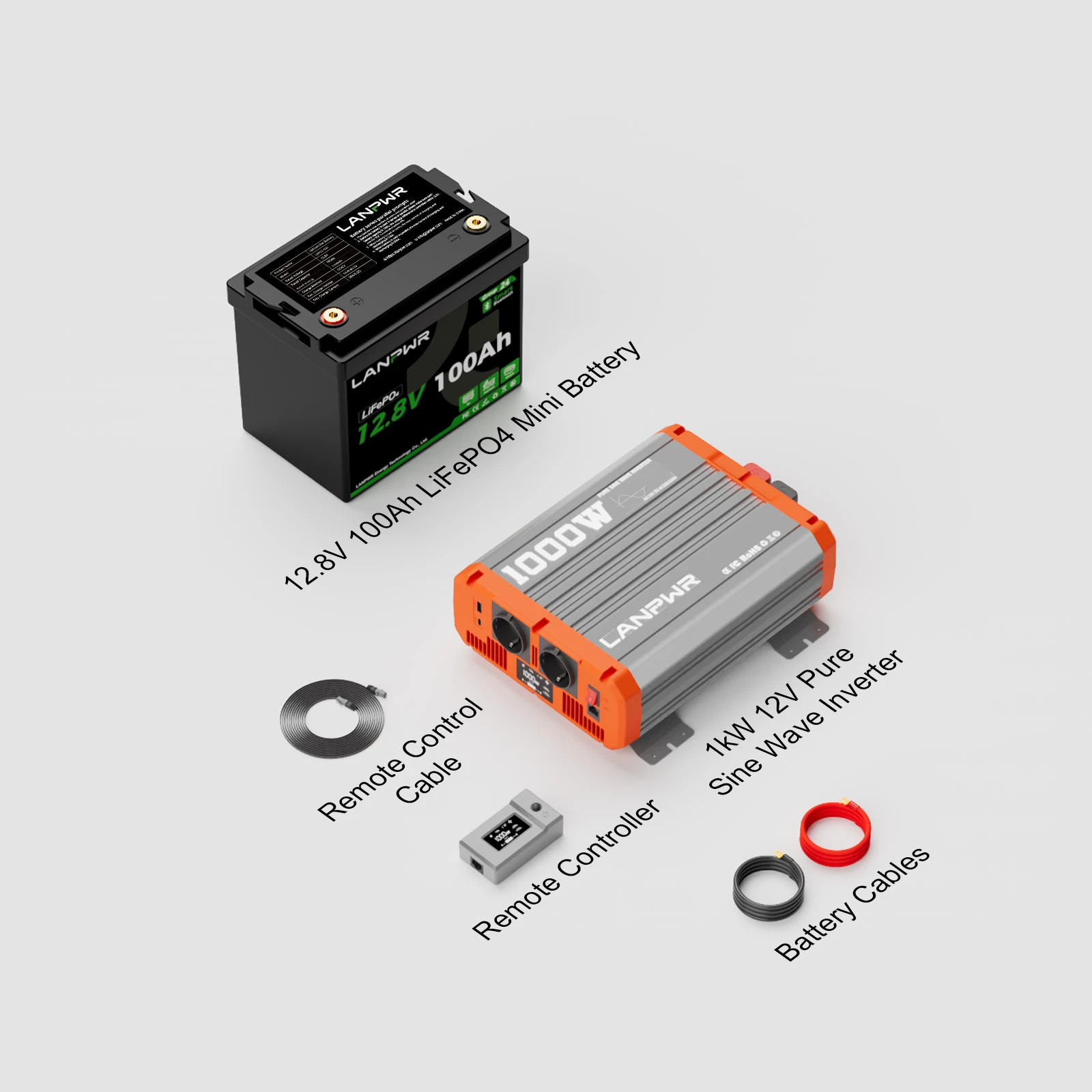 LANPWR 12V 100Ah Mini G24 Deep Cycle LiFePO4 Lithium Battery