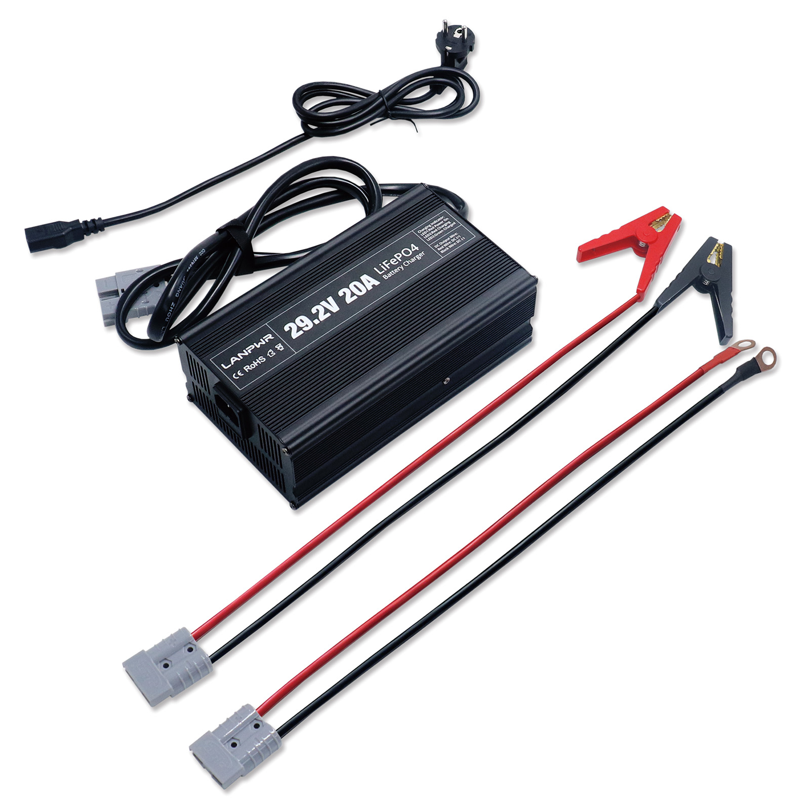 LANPWR 24V (29.2V) 20A LiFePO4 Battery Charger