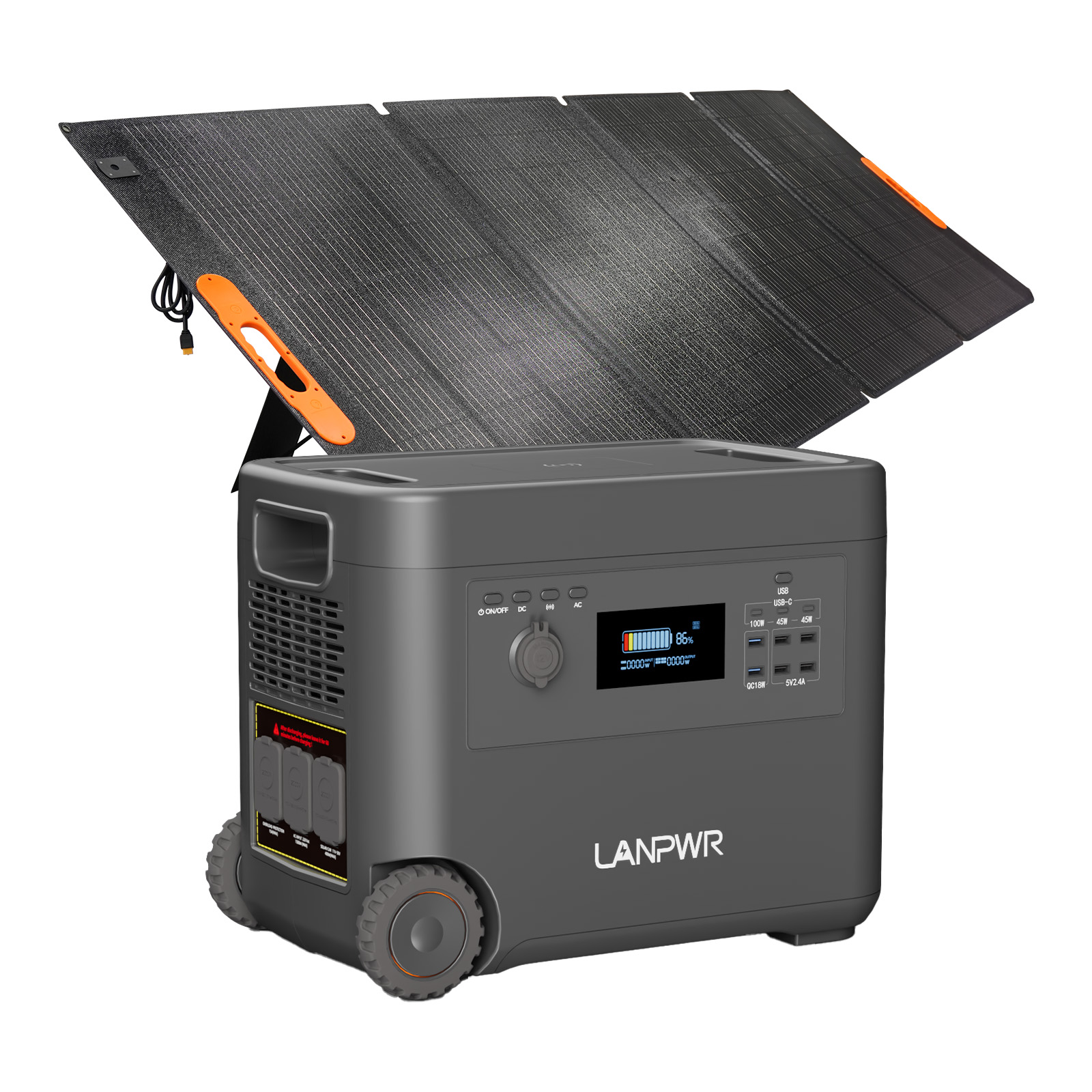 LANPWR D5-2500 Portable Power Station Solar Generator 2160Wh 2500W Perfect for Outdoor camping, RV trip, Outdoor party, Home use
