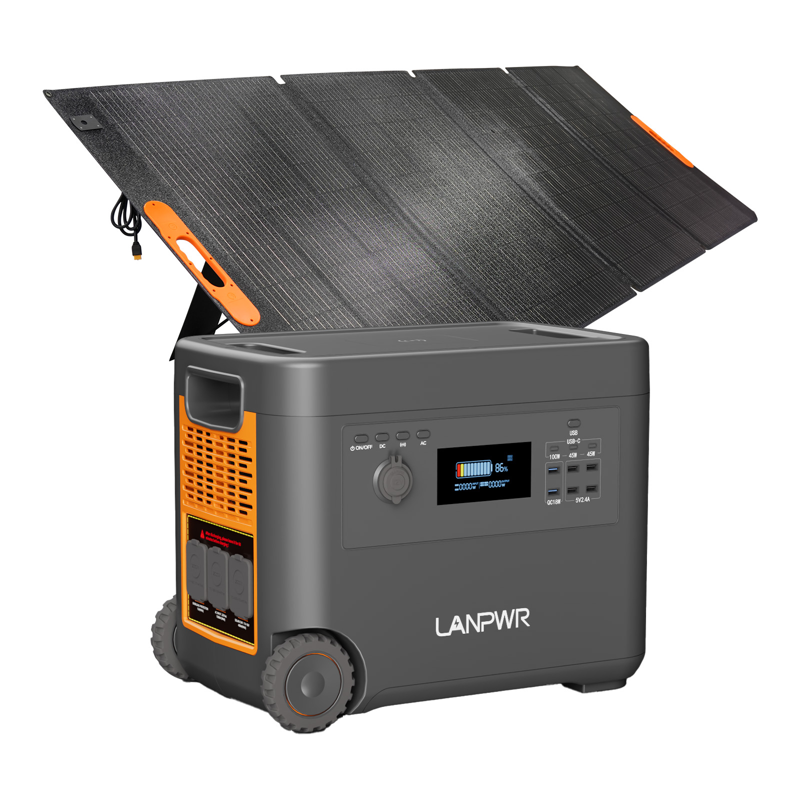 LANPWR D5-2500 Portable Power Station Solar Generator 2160Wh 2500W Perfect for Outdoor camping, RV trip, Outdoor party, Home use