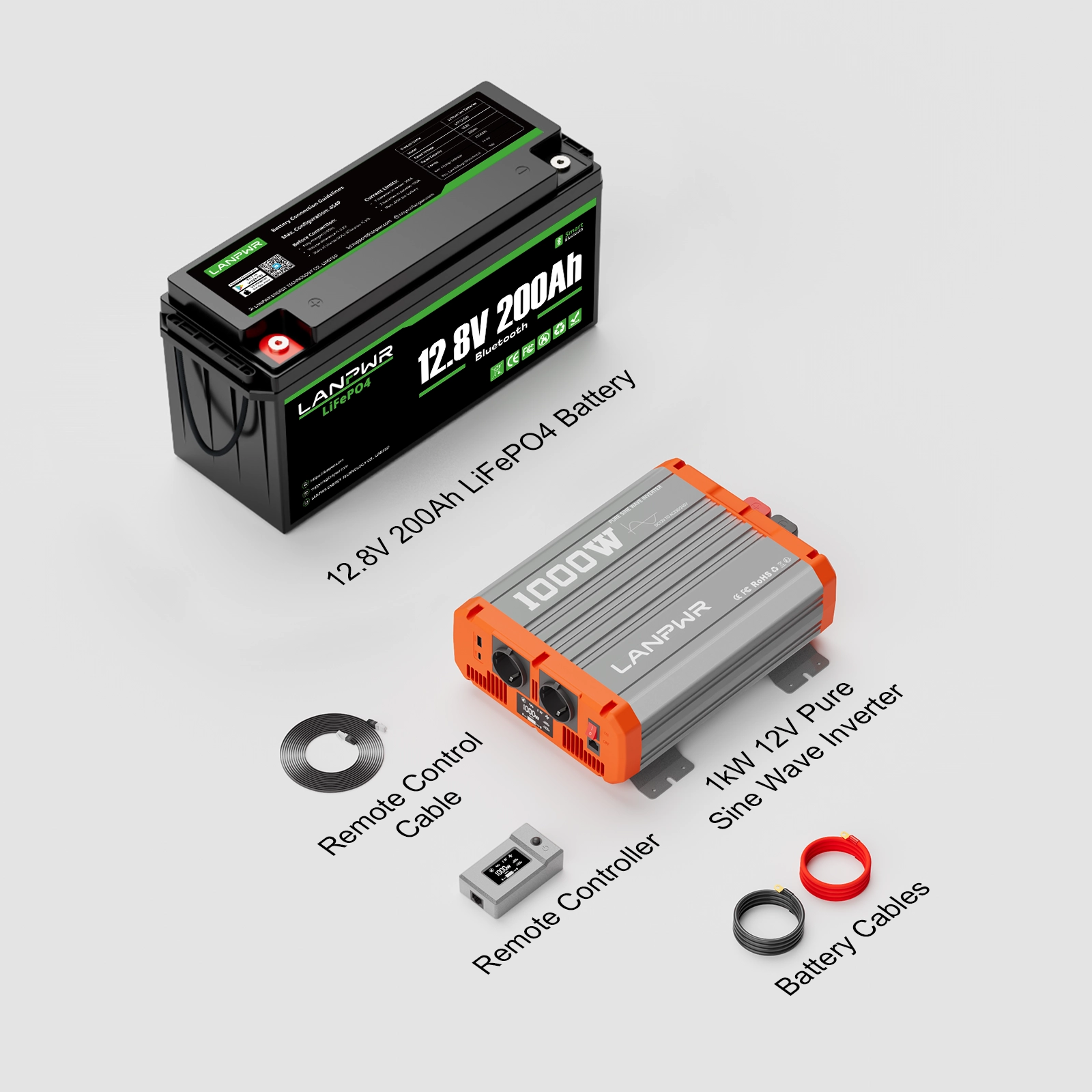 LANPWR 12V 200Ah Mini LiFePO4 Battery for Motorhomes & Campervans