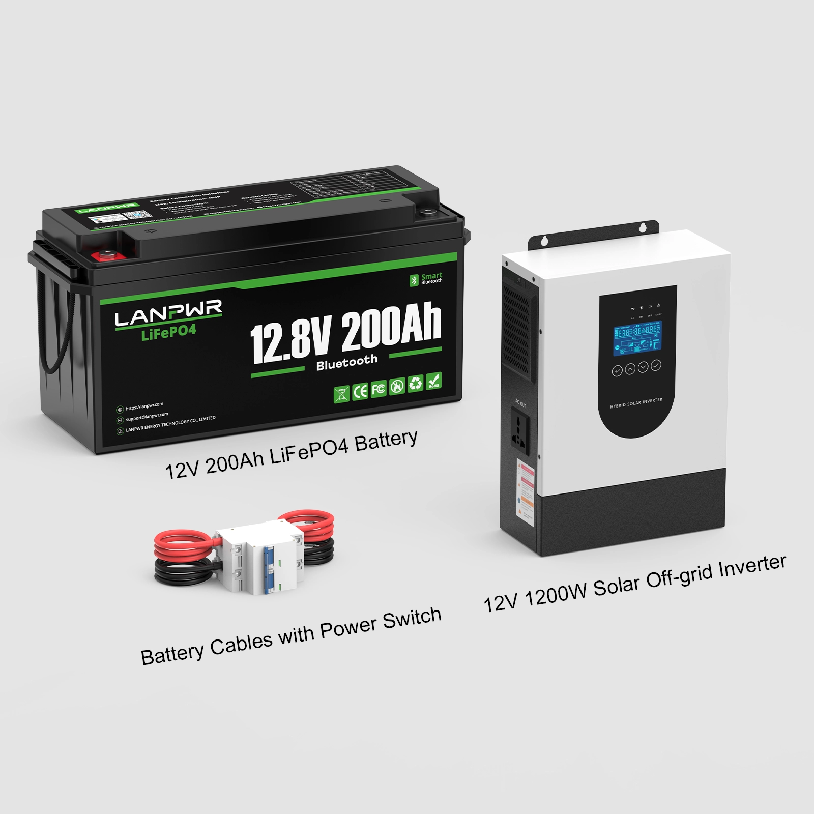 LANPWR 12V 200Ah Mini LiFePO4 Battery for Motorhomes & Campervans
