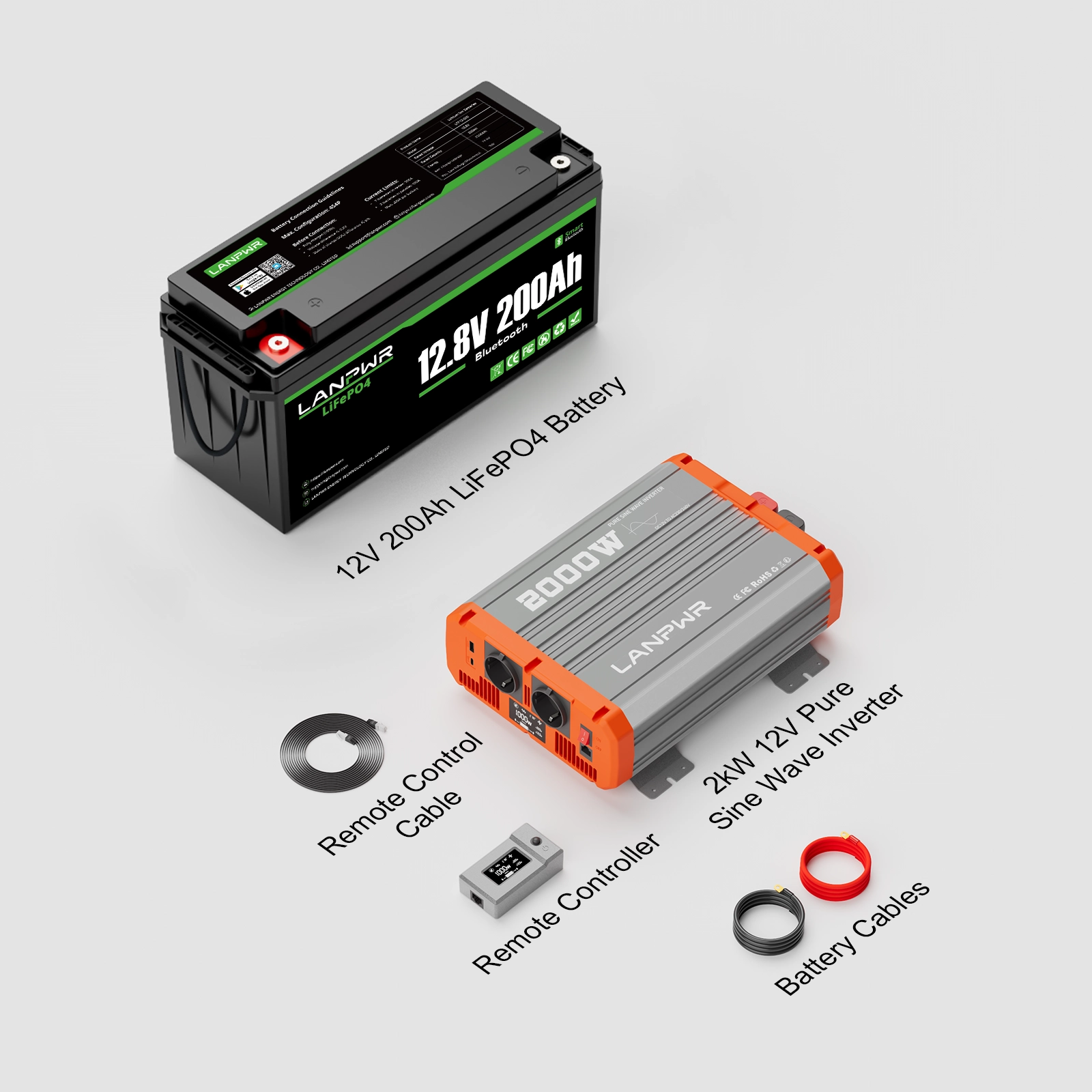 LANPWR 12V 200Ah Mini LiFePO4 Battery for Motorhomes & Campervans
