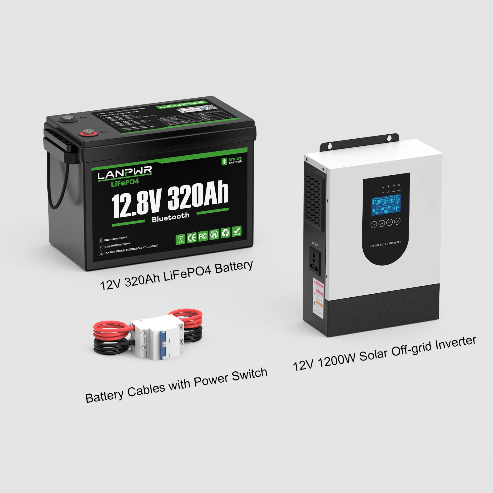 LANPWR 12V 320Ah Mini Bluetooth LiFePO4 Battery for Motorhomes, Campervans & Marine Use