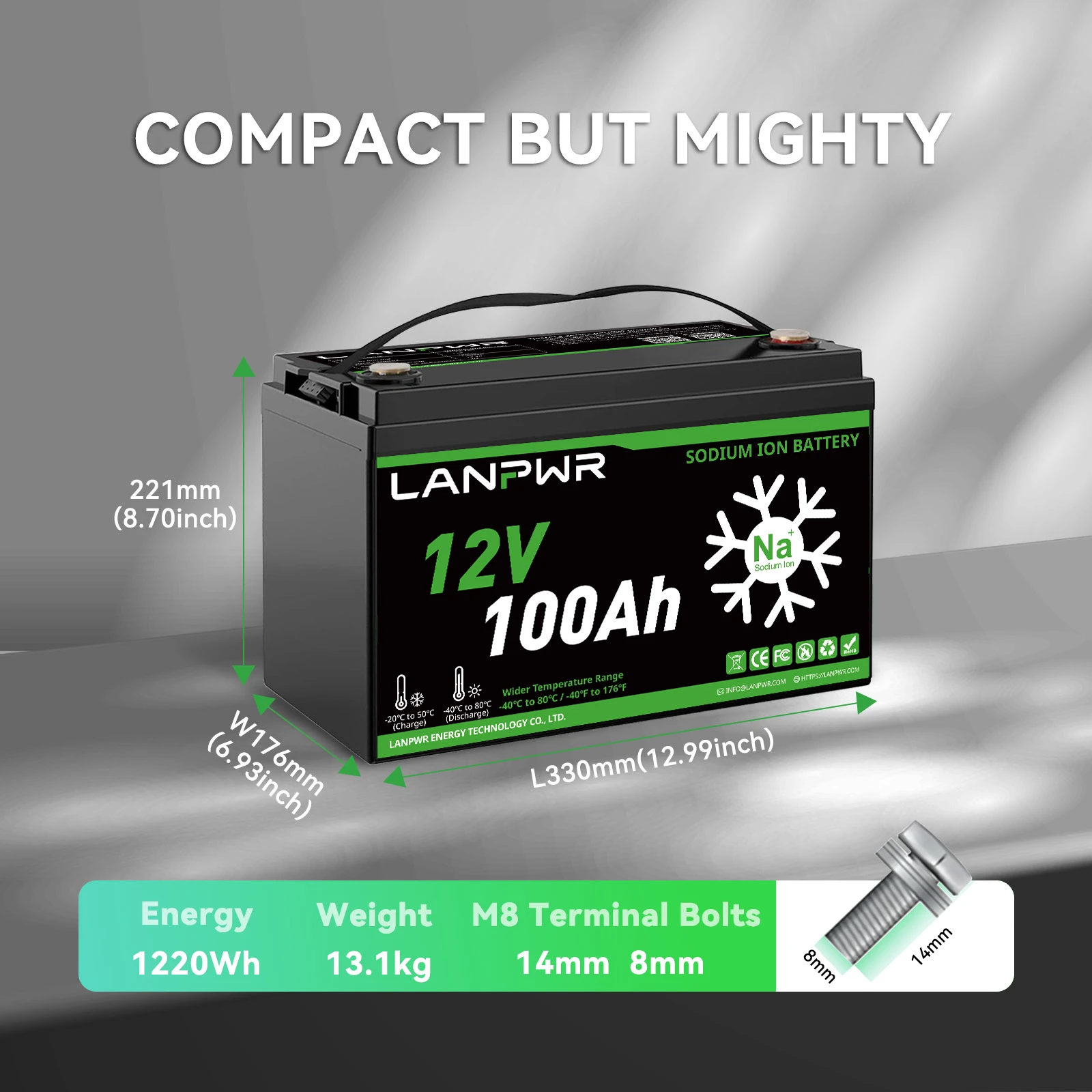 LANPWR 12V 100Ah Sodium-Ion Battery – Reliable Charging at -20°C