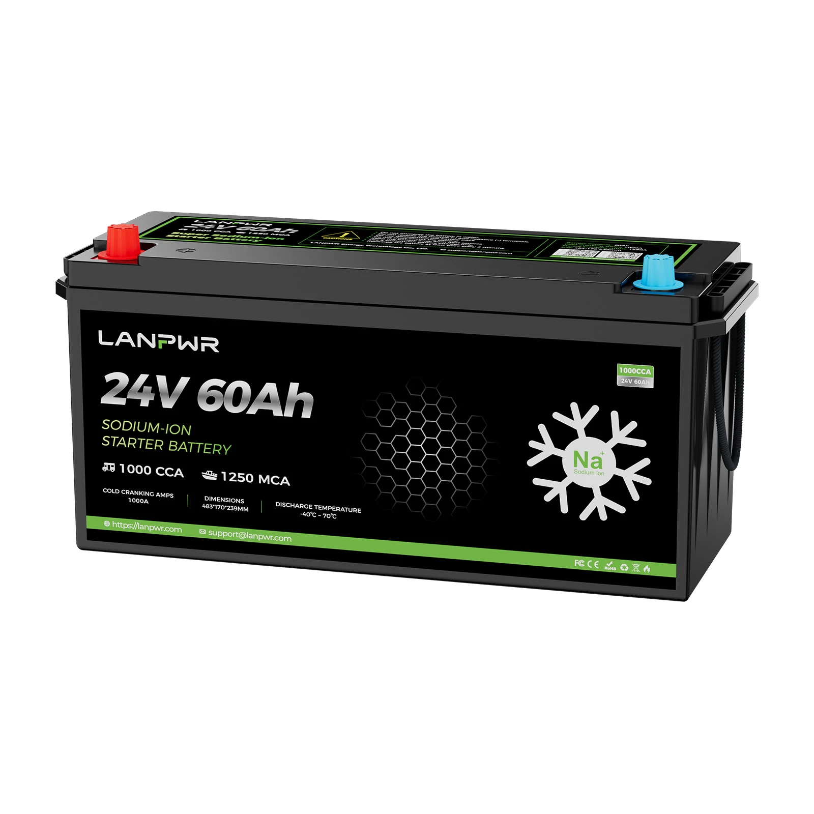 1000CCA 24V Starter Battery 24V 60Ah for Trucks, Buses & Heavy Vehicles | LANPWR