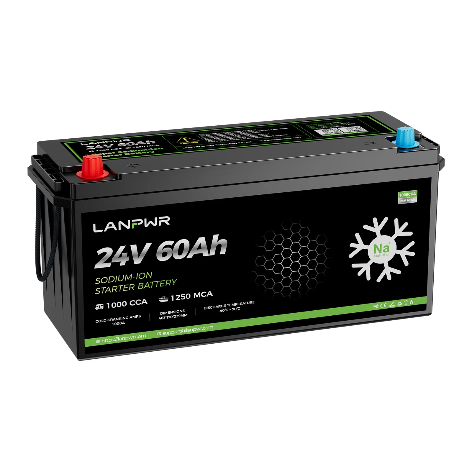 1000CCA 24V Starter Battery 24V 60Ah for Trucks, Buses & Heavy Vehicles | LANPWR