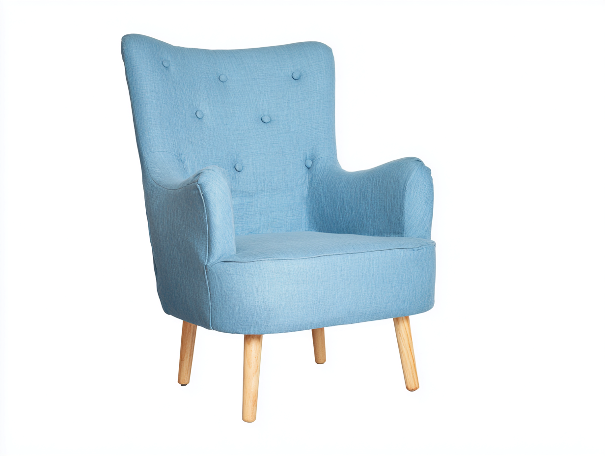 Armchairs fabric upholstered armchair 75x80x100 cm - light blue - modern comfort design-Havenmylab