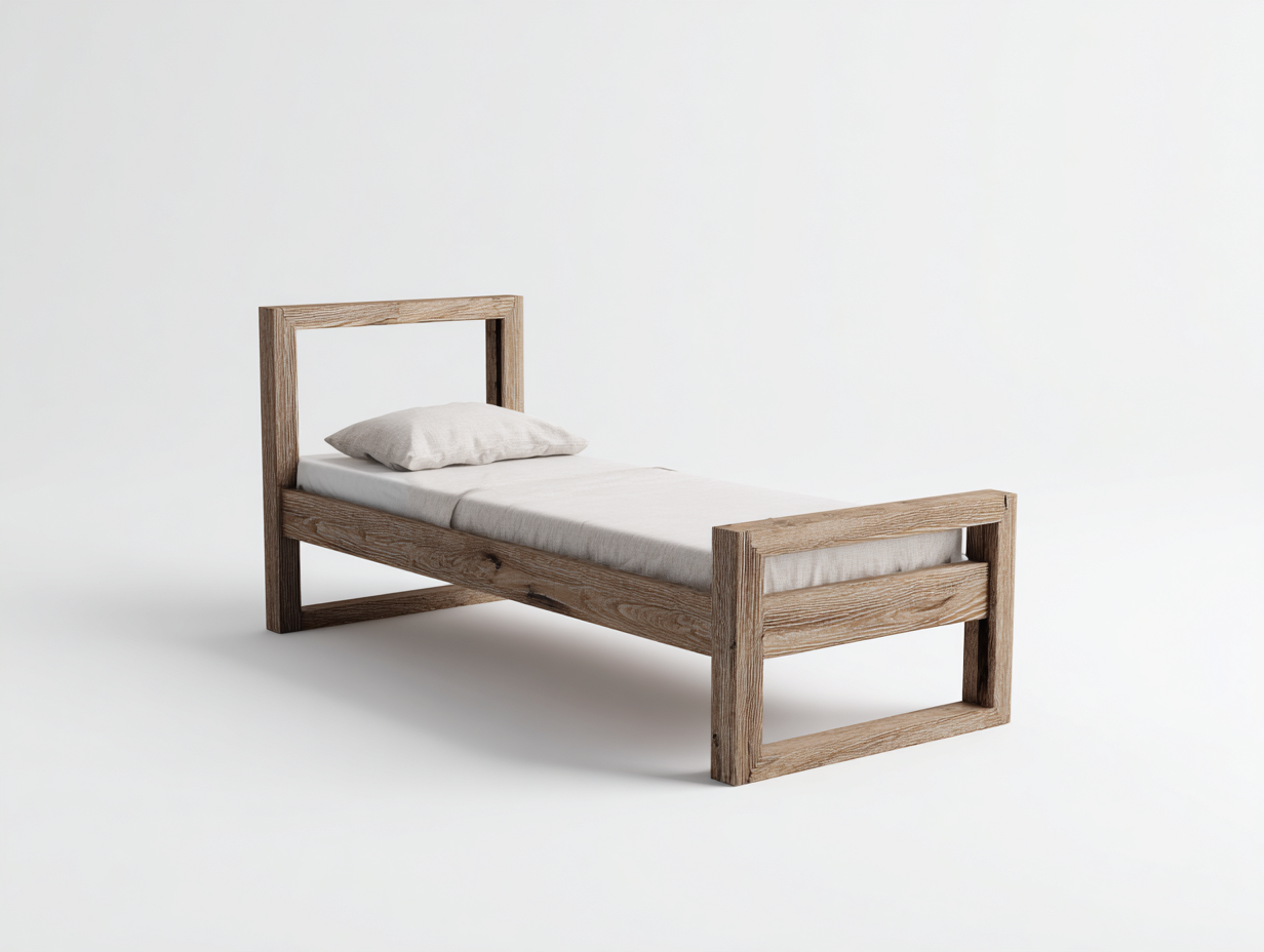 Single Bed - Solid Wood - 190x90x85 cm - Brown - Minimalist Modern Design-Cozygetbase