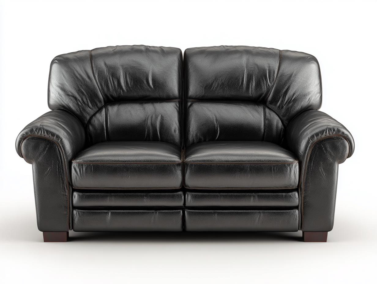 2 Seater Sofa leather upholstery 170x90x95 cm - black - classic comfort design-Cozygetbase