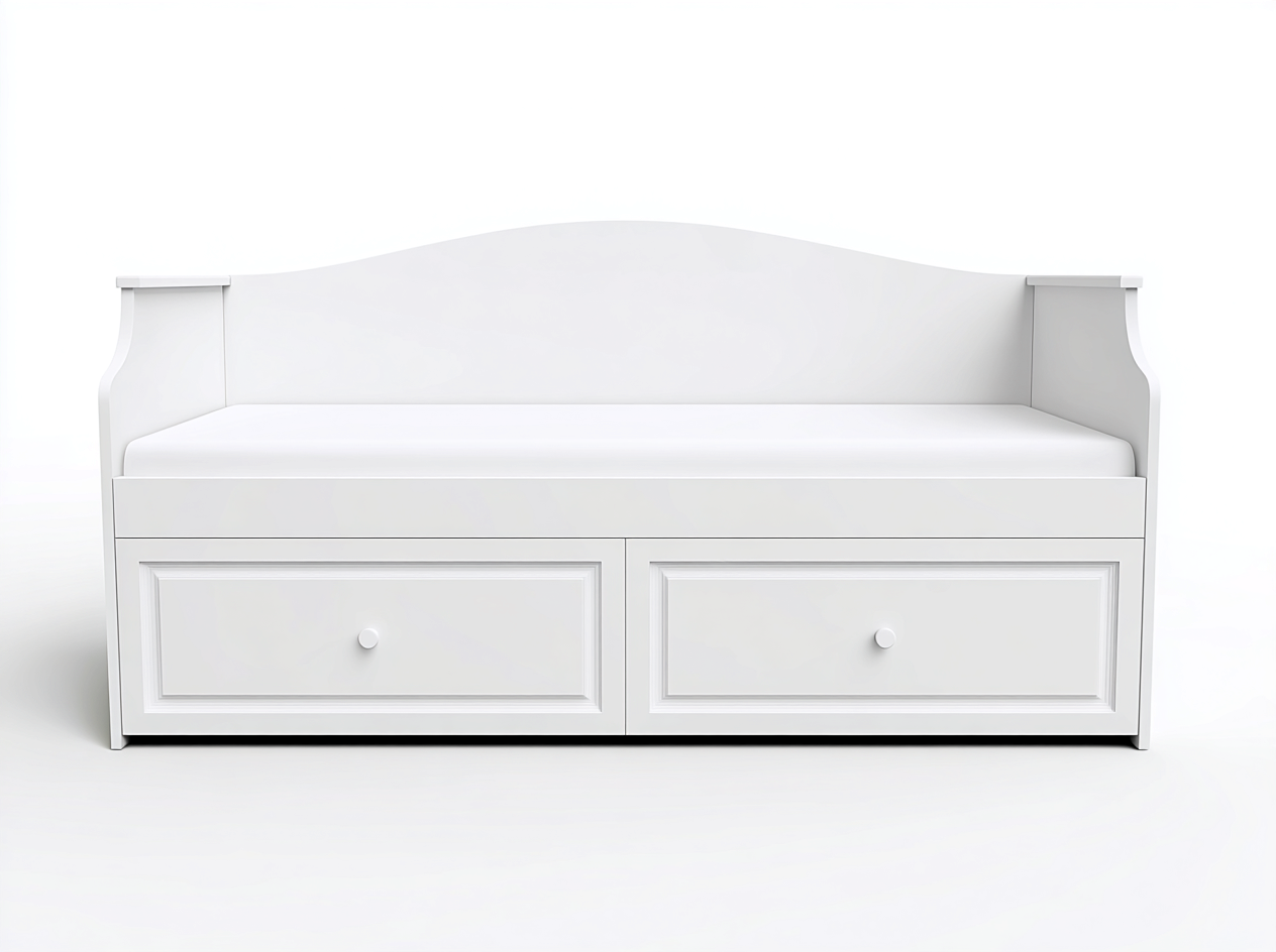 Sofa Bed wooden sofa bed frame 200x90x85 cm - white - classic storage design-Cozygetbase