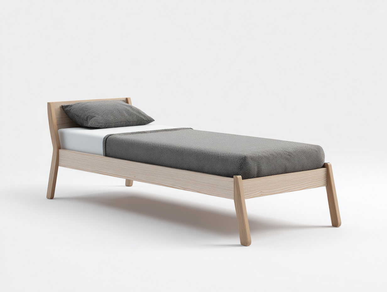 Single Bed solid wood frame 195x95x85 cm - light wood - minimalist design-Cozygetbase