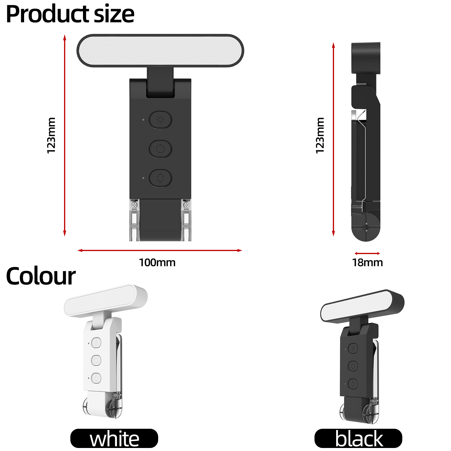 Portable Eyecare Reading Book Clip Light