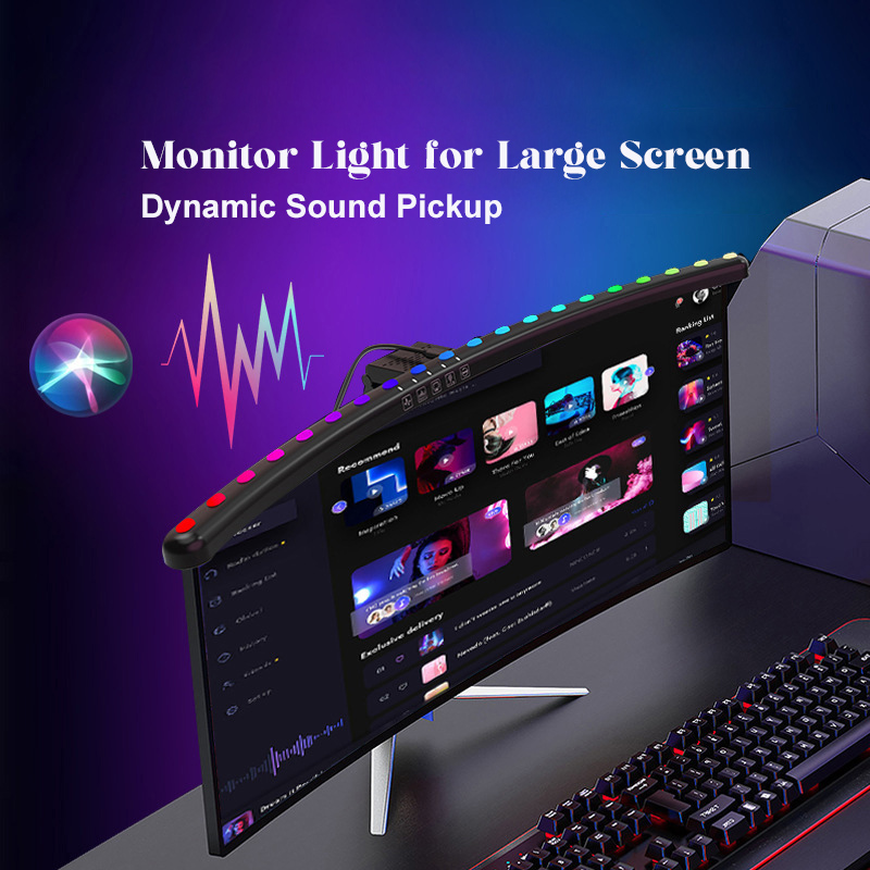 Music Rhythm Desktop Monitor Light Bar for Big Screen