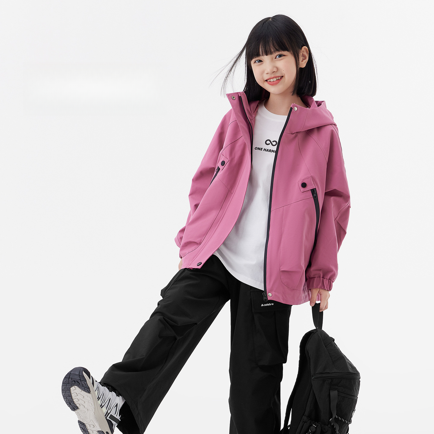 女童衝鋒外套三合一秋冬2026新款兒童冬裝加絨保暖戶外服