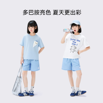 女童短褲夏季兒童原紗凉感輕量中褲2026新款中大童洋氣五分褲