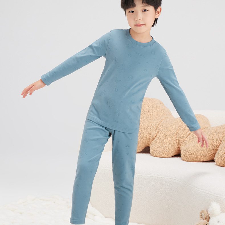 男童保暖內衣套裝兒童秋衣卫生裤加厚秋冬5A抑菌睡衣家居服