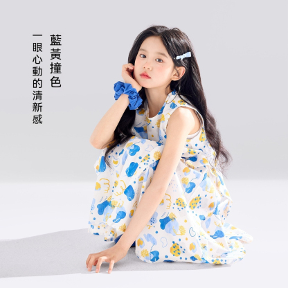 女童連衣裙兒童洋氣碎花裙2026新款夏季無袖純棉背心裙子