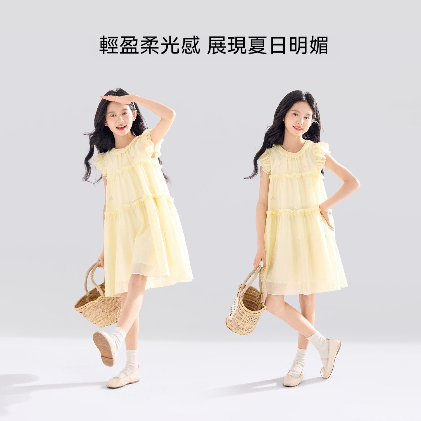 女童2026新夏連衣裙子女孩洋氣公主裙大童蛋糕裙