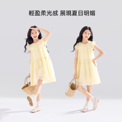 女童2026新夏連衣裙子女孩洋氣公主裙大童蛋糕裙