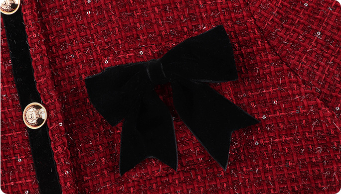 Black Bow and Fabric Details