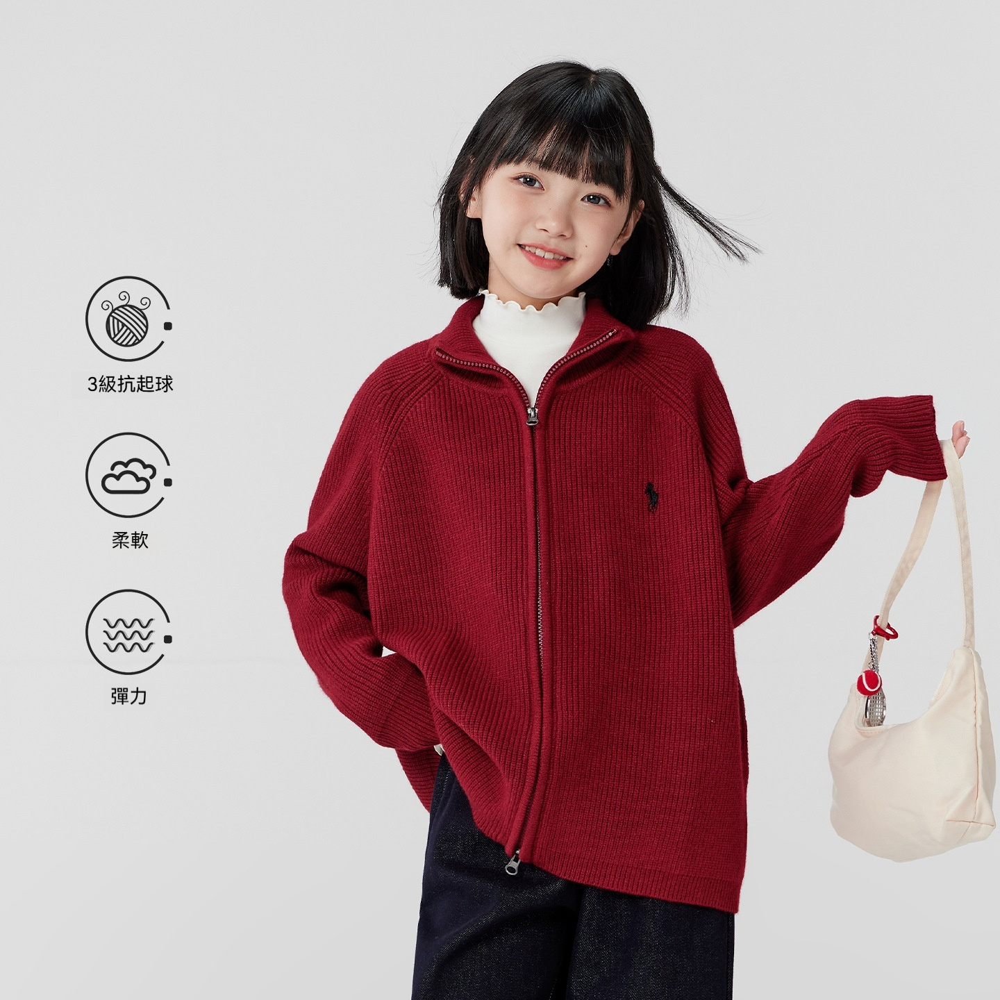 女童針織開衫毛衣兒童秋冬裝2026新款女孩超好看加厚外套